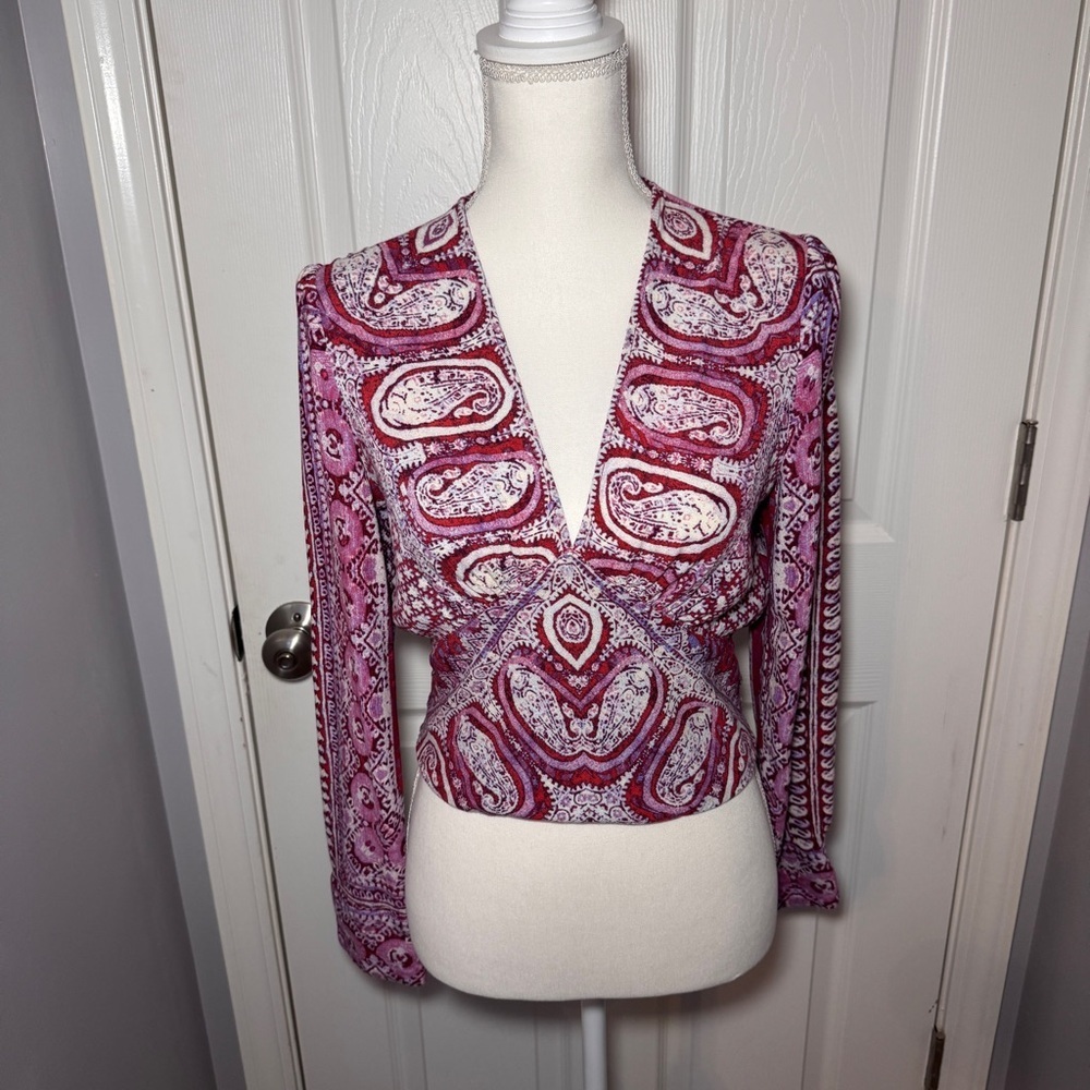 Free People Wild and Free Paisley Crop Top
